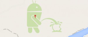 Android peeing on Apple