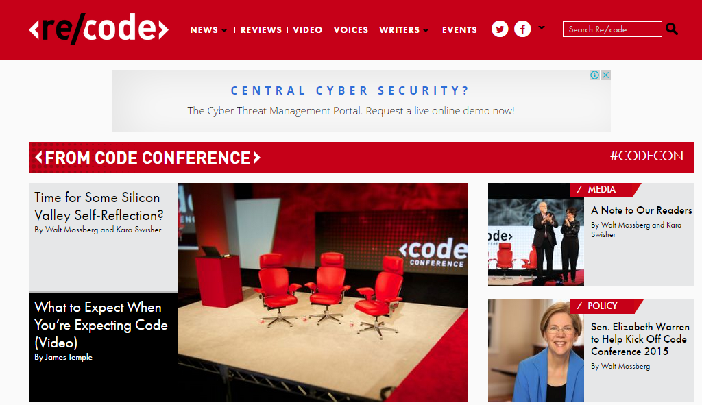 Recode Conference Recode has been acquired by VOX Media