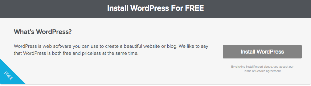 Install Wordpress for Free