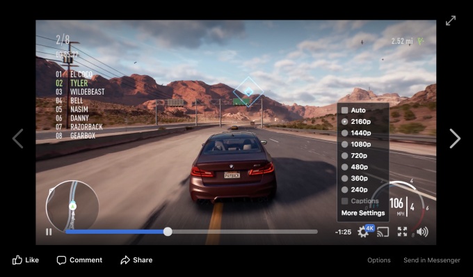 Facebook 4k Video