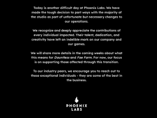 Phoenix Labs Announces Significant Layoffs Following Dauntless Expansion Underperformance 