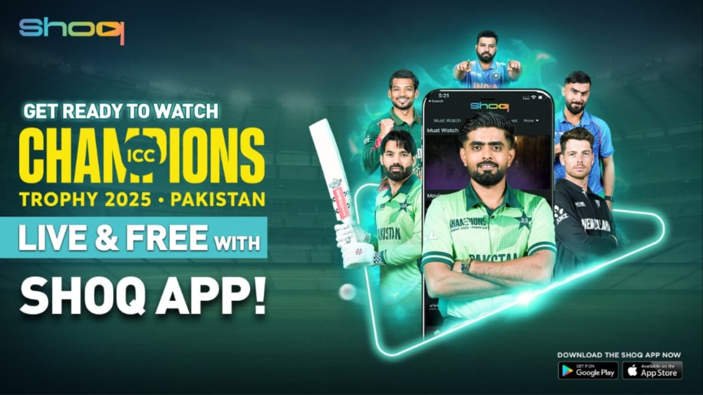 Now You Can Stream ICC Champions Trophy 2025 for Free on PTCL SHOQ