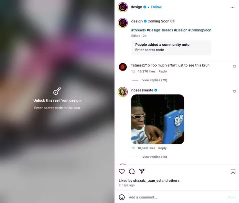 Theres A Reel Behind That Riddle Instagrams Testing Puzzle Protected Reels 