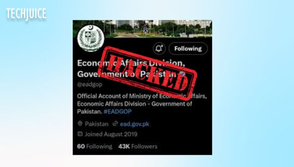 Pakistans Ministry Of Economic Affairs X Account Hacked