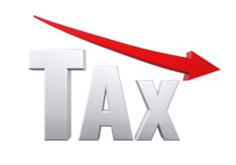 Tax Reduction Concept Isolated On White Background. 3d Render