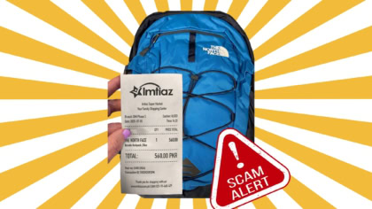 Fake Imtiaz Mart North Face Backpack Scam Reels Pak Netizens