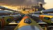 Pipelines,leading,the,lng,terminal,and,the,lng, 3d,illustration.