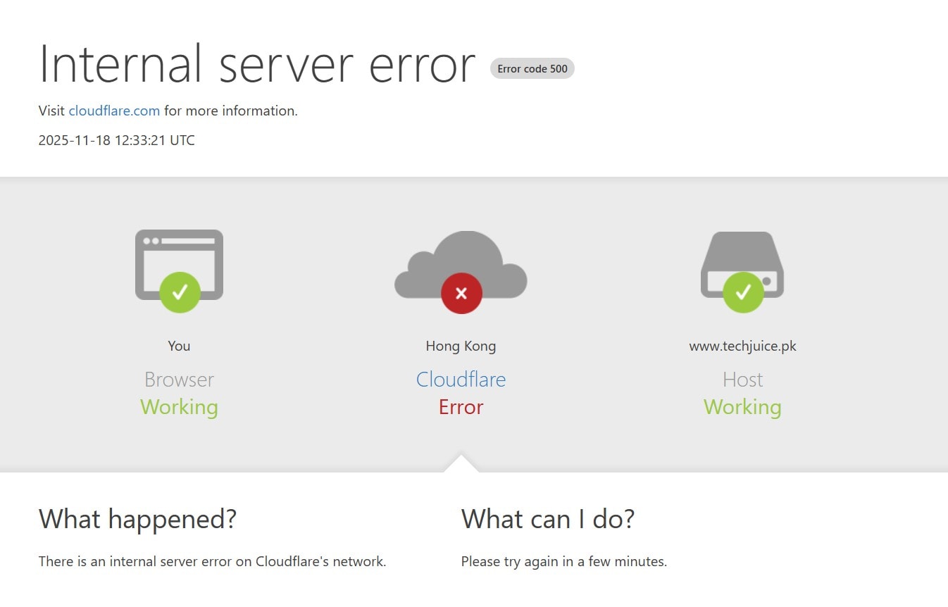 Cloudflare Outage Hits Users Worldwide, Services Disrupted