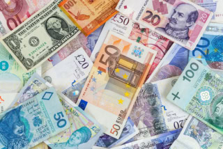 Different Currencies Banknotes Background