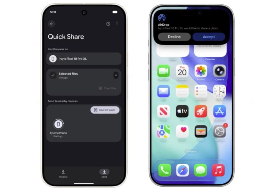 AirDrop support in Quick Share