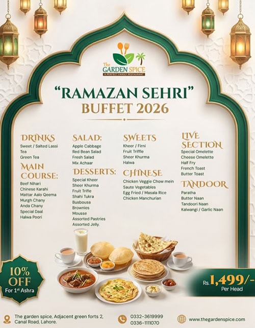 Top 5 Restaurants For Sehri In Lahore Ramadan 2026 