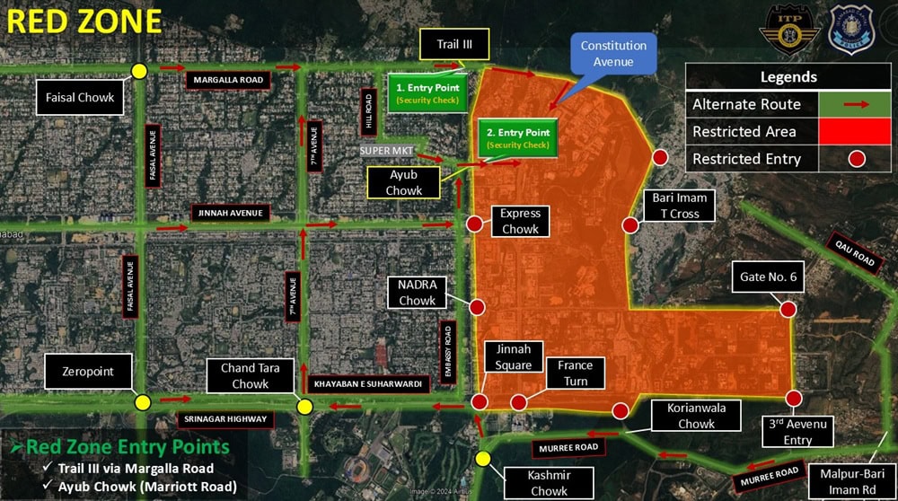 Road Closures Around Red Zone Islamabad: Authorities Share Alternative ...