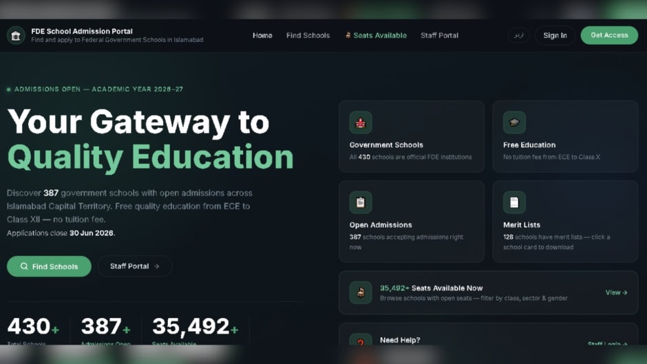 Fde Launches Centralized Online Admission Portal For 2026 27 Session