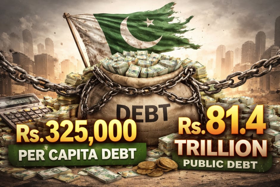 Pakistans Per Capita Debt Rises To Rs325000 As Public Debt Hits Rs81 4 Trillion