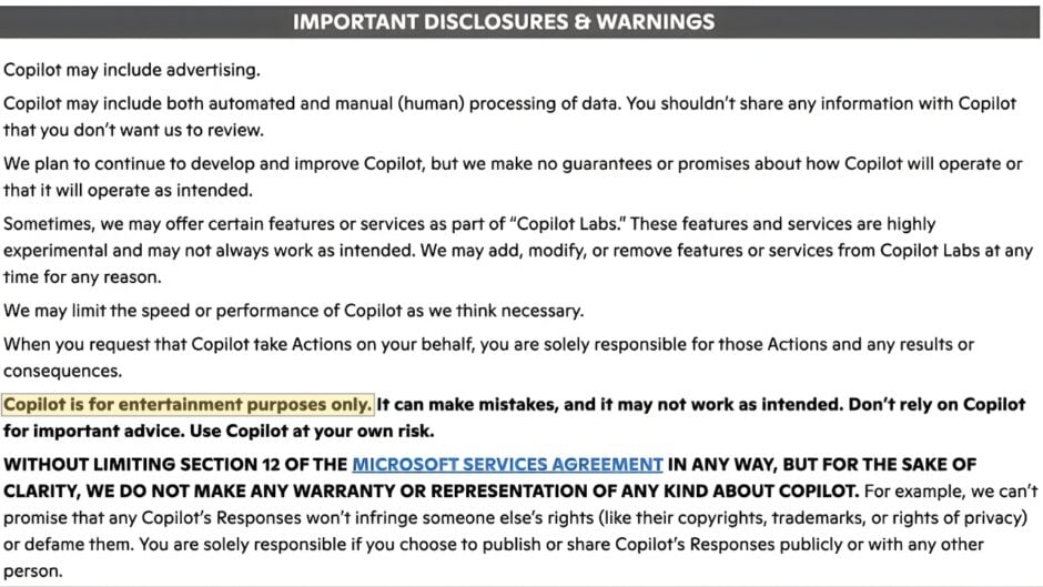 Microsoft Copilot: Terms of Use