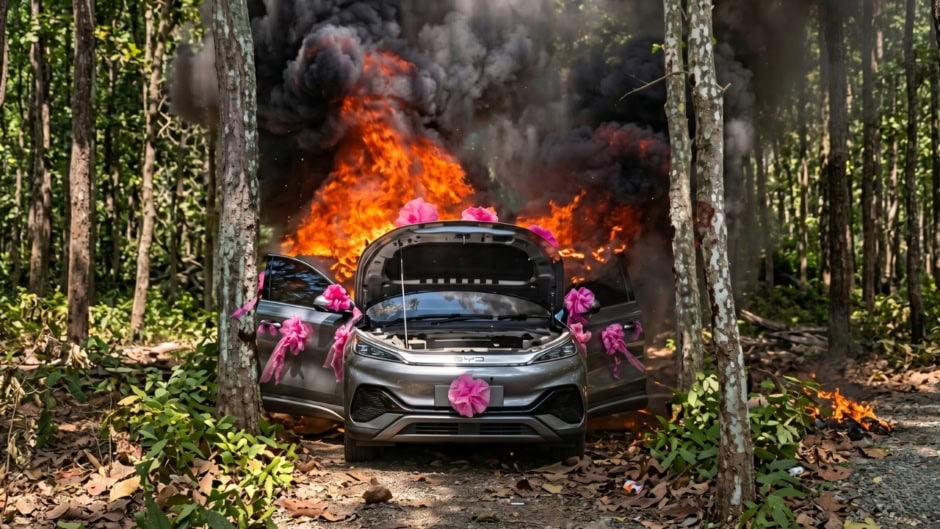 Byd Atto 3 Catches Fire In Nepal During Wedding Byd Issues Response
