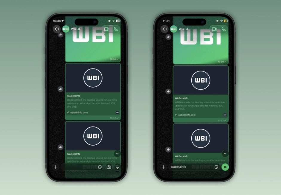 WhatsApp Liquid Glass design