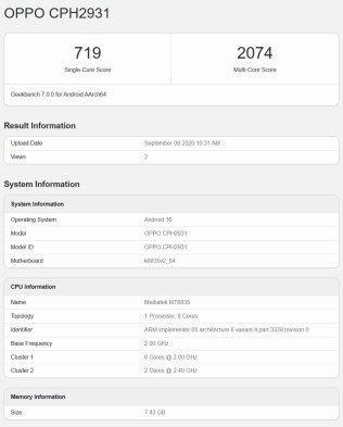 Oppo A7 Pro Listing