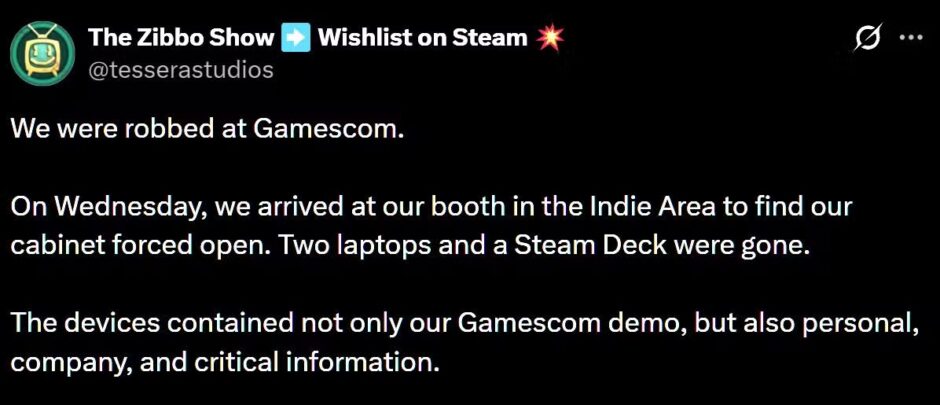 Developers got Robbed at Gamescom 2026: Tessera Studios