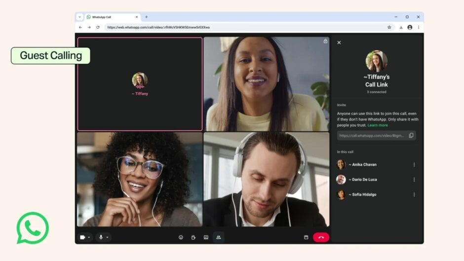 Whatsapp Guest Calls Feature