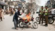 Motorcyclist Sets Bike On Fire After Rs2000 Traffic Challan